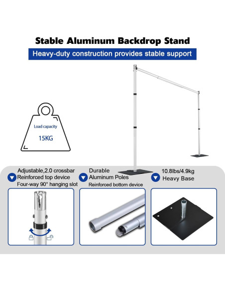 Soporte de Fondo Ajustable Hecis 3x3m para Fiestas y Bodas Soporte de Fondo Ajustable Hecis 3x3m para Fiestas y Bodas