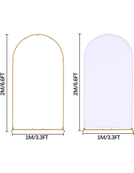 Soporte de Arco de Boda 6.6FT JoYous con Cubierta Blanca