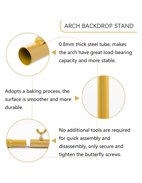 Soporte de Arco de Boda 6.6FT JoYous con Cubierta Blanca