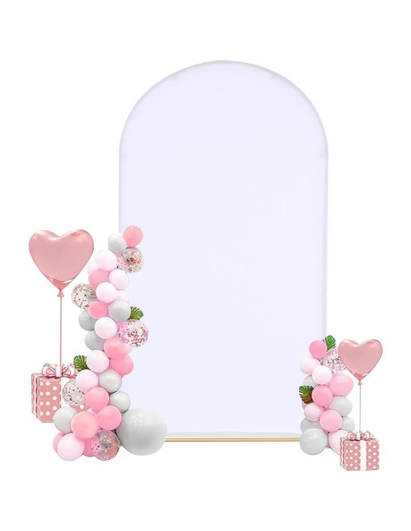 Soporte de Arco de Boda 6.6FT JoYous con Cubierta Blanca