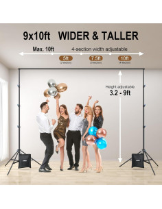 Soporte de Fondo LINCO 9x10 ft Ajustable para Fotografía 2