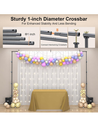 Soporte de Fondo LINCO 9x10 ft Ajustable para Fotografía