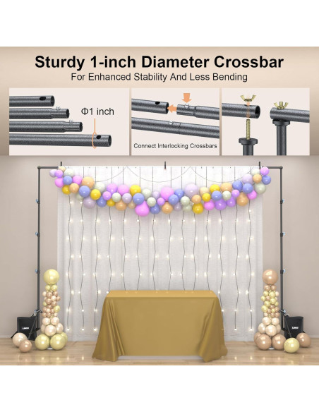 Soporte de Fondo LINCO 9x10 ft Ajustable para Fotografía Soporte de Fondo LINCO 9x10 ft Ajustable para Fotografía