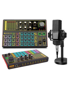 Paquete de Equipos de Podcast K300 con Micrófono y Efectos