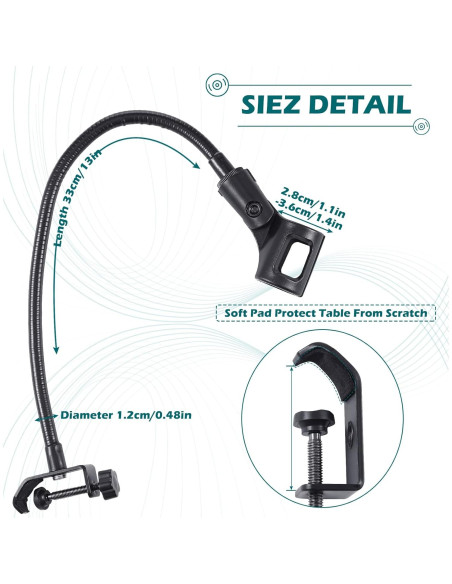 Soporte de Micrófono Flexible Flutesan 33 cm Ajustable