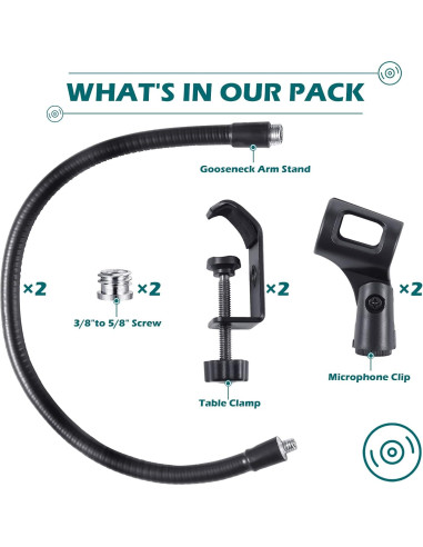 Soporte de Micrófono Flexible Flutesan 33 cm Ajustable