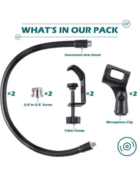 Soporte de Micrófono Flexible Flutesan 33 cm Ajustable