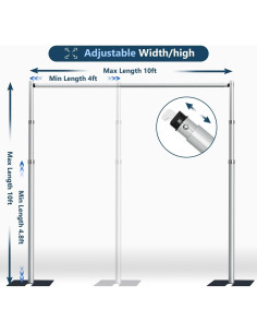 Kit de Soporte de Fondo de Tubo y Cortina SLOW DOLPHIN 3.76 cm 2