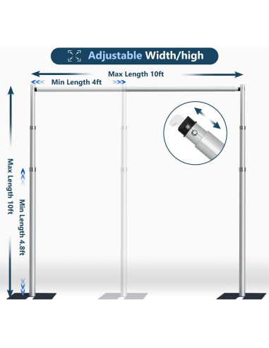 Kit de Soporte de Fondo de Tubo y Cortina SLOW DOLPHIN 3.76 cm