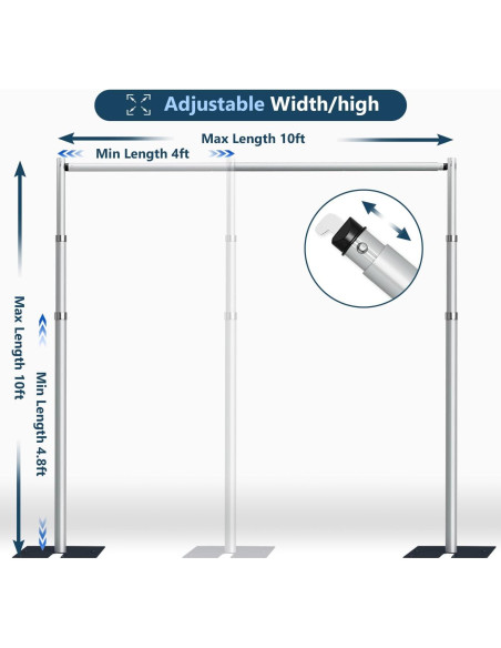 Kit de Soporte de Fondo de Tubo y Cortina SLOW DOLPHIN 3.76 cm