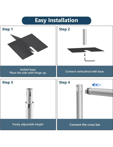 Kit de Soporte de Fondo de Tubo y Cortina SLOW DOLPHIN 3.76 cm