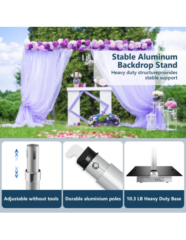 Kit de Soporte de Fondo de Tubo y Cortina SLOW DOLPHIN 3.76 cm