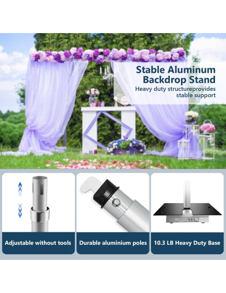 Kit de Soporte de Fondo de Tubo y Cortina SLOW DOLPHIN 3.76 cm