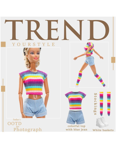 15 Piezas Ropa y Accesorios para Muñecas Enoch 29 cm