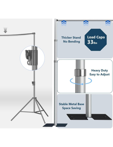 Kit de Soporte de Fondo de Tubo y Cortina SLOW DOLPHIN 3.76 cm
