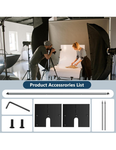 Kit de Soporte de Fondo de Tubo y Cortina SLOW DOLPHIN 3.76 cm