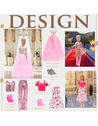 15 Piezas Ropa y Accesorios para Muñecas Enoch 29 cm