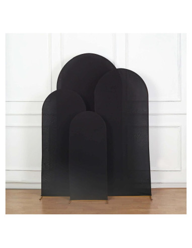 Set de 4 Fundas de Spandex Negro Mate Efavormart para Arcos de Boda