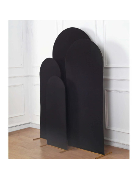 Set de 4 Fundas de Spandex Negro Mate Efavormart para Arcos de Boda