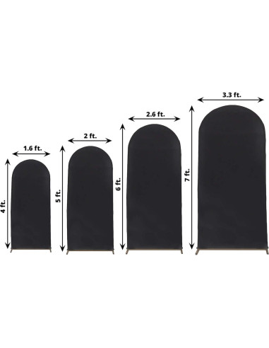 Set de 4 Fundas de Spandex Negro Mate Efavormart para Arcos de Boda
