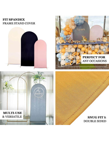 Set de 4 Fundas de Spandex Negro Mate Efavormart para Arcos de Boda