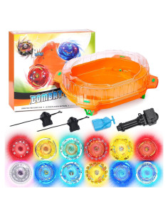 Conjunto de Peonzas Giratorias BUPASAK con Estadio y Lanzadores