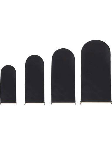 Set de 4 Fundas de Spandex Negro Mate Efavormart para Arcos de Boda