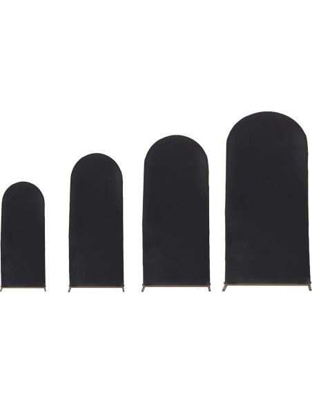 Set de 4 Fundas de Spandex Negro Mate Efavormart para Arcos de Boda