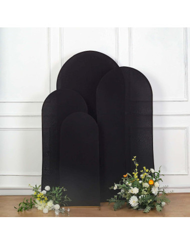 Set de 4 Fundas de Spandex Negro Mate Efavormart para Arcos de Boda