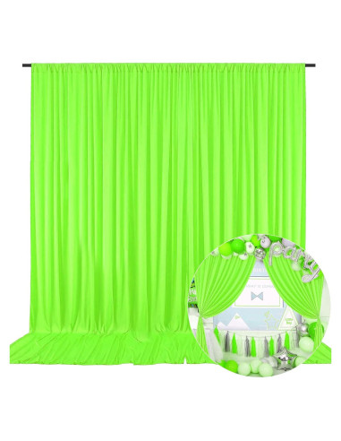 Cortina de Fondo Verde Claro ZEBMOON 2 Paneles 5x7ft