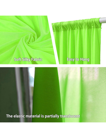 Cortina de Fondo Verde Claro ZEBMOON 2 Paneles 5x7ft