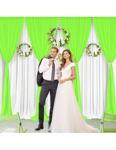 Cortina de Fondo Verde Claro ZEBMOON 2 Paneles 5x7ft