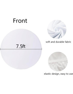 Cubierta de Fondo Redonda Blanca 2.29m MINEMYI para Bodas 2