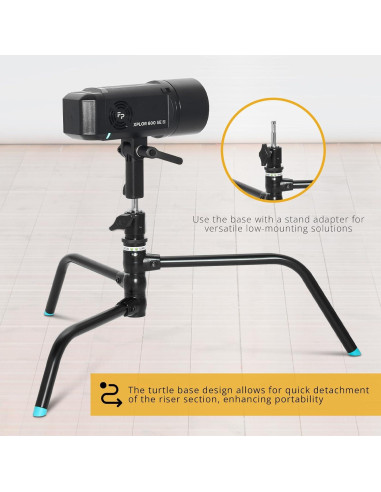 Kit C-Stand Flashpoint 1.8m con Base Tortuga y Brazo 50cm
