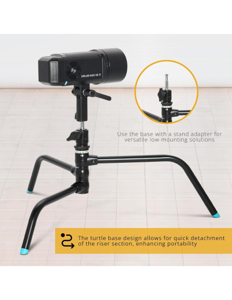 Kit C-Stand Flashpoint 1.8m con Base Tortuga y Brazo 50cm