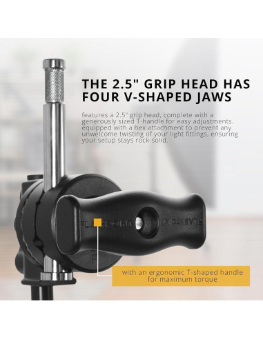 Kit C-Stand Flashpoint 1.8m con Base Tortuga y Brazo 50cm