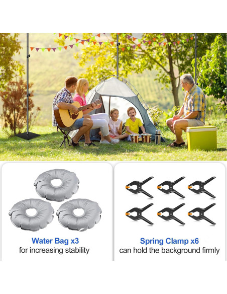 Soporte de Fondo Ajustable EMART 2.1x6.1m Negro para Fotografía Soporte de Fondo Ajustable EMART 2.1x6.1m Negro para Fotografía