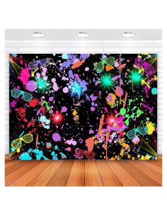 Fondo de Fiesta Neón Avezano 2.13x1.52m Brillo en la Oscuridad