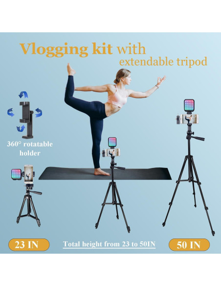 Kit de Vlogging Litchitech con Trípode Extensible 127 cm