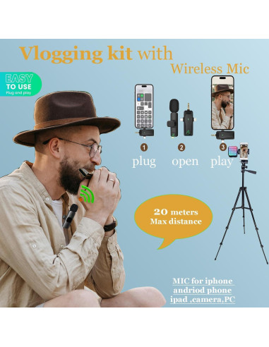 Kit de Vlogging Litchitech con Trípode Extensible 127 cm