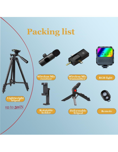 Kit de Vlogging Litchitech con Trípode Extensible 127 cm