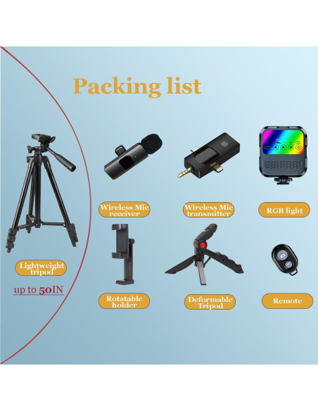 Kit de Vlogging Litchitech con Trípode Extensible 127 cm