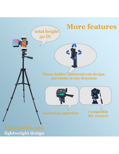 Kit de Vlogging Litchitech con Trípode Extensible 127 cm