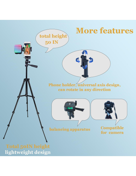 Kit de Vlogging Litchitech con Trípode Extensible 127 cm