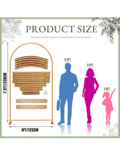 Soporte de fondo de arco M. Conducted 2.19x1.22m metal dorado 2