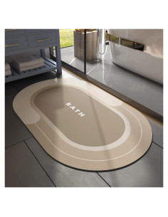 Alfombra de Baño MontVoo Beige Antideslizante 61x89cm