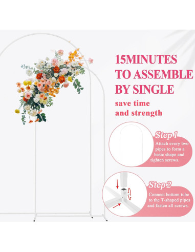 Soporte de Arco Metálico Fomcet 2 Piezas Blanco 2.19m y 1.83m