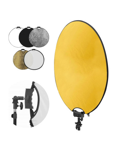 Reflector de Fotografía 5 en 1 Neewer 80cm con Mango y Adaptador