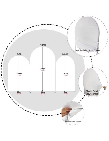 Cubierta de Telón de Fondo Arqueada Doble Cara 120x210 cm