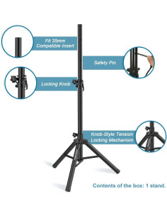 Soporte de Altavoz Tripode Vondynote Ajustable 85.1-135.9 cm 2